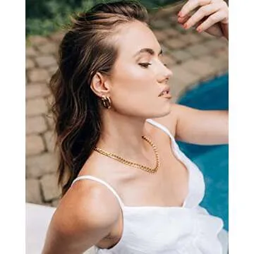 NUZON 18K Gold Cuban Chain Necklace - Standout Jewelry for All