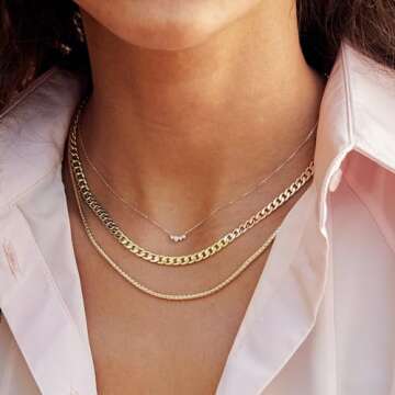NUZON 18K Gold Cuban Chain Necklace - Standout Jewelry for All