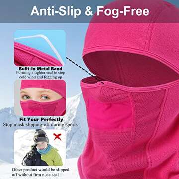 Vorshape Breathable Kids Balaclava Ski Mask - Windproof Face Mask for Winter Activities