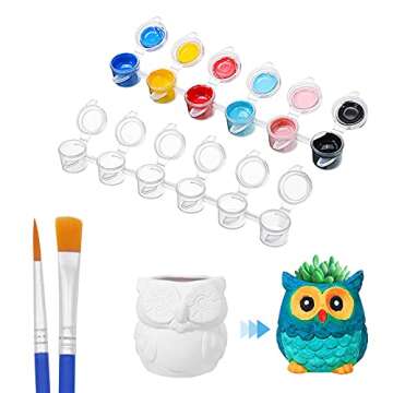 120 Mini Clear Storage Pots and Paint Brushes for Kids