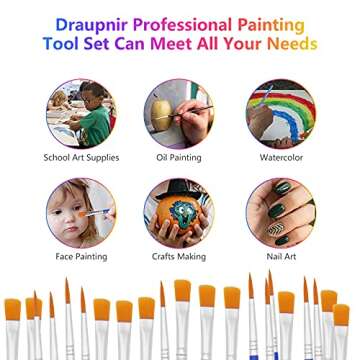 120 Mini Clear Storage Pots and Paint Brushes for Kids