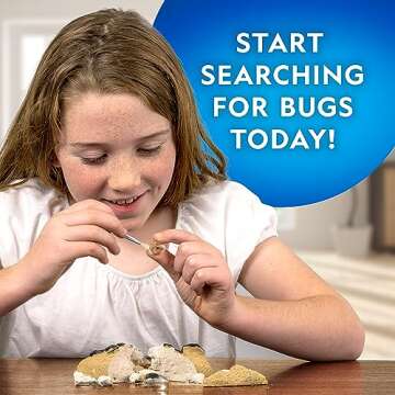 NATIONAL GEOGRAPHIC Real Bug Dig Kit - Dig up 3 Real Insects Including Spider, Fortune Beetle and Scorpion - Great STEM Science Gift