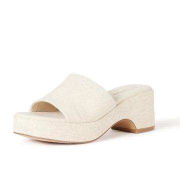 The Drop Women's Bertina Platform Slide - Chic & Comfortable Linen Footwear