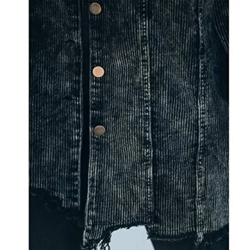 Hixiaohe Women's Oversized Corduroy Jacket Retro Shacket