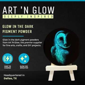 Glow in The Dark Pigment Powder - Neutral and Fluorescent Color for Art Painting, Fine Art, Nail Art Paint, and DIY Crafts - Long Lasting, 10+ Color Options - Neutral Sky Blue - (12 Grams)