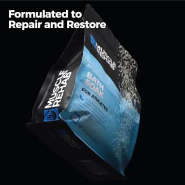 Muscle Rehab: Arnica Infused USP Epsom Salts for Soaking for Pain- (2) 29oz Bags Muscle Recovery Magnesium Bath Soak with Essential Oils, and Turmeric - Ease Tired Muscle & Joint Soother, Foot Baths