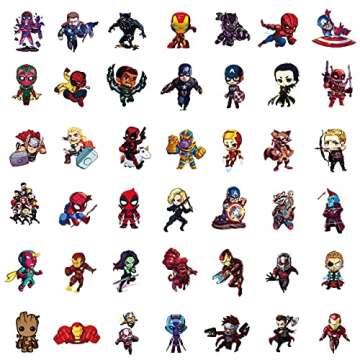 100Pcs Teens Superheros Stickers,Avengers Decals,Waterproof for Laptop Water Bottle Car Cup Computer...