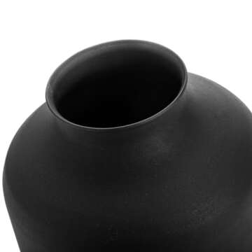 Goaste Metal Matte Flower Vase, Small Black Vase for Flowers, 6.5 Inch Tall Iron Frosted Flower Arranging Vase for Table Centerpiece, Home, Shelf, Office, Garden Decor, Black