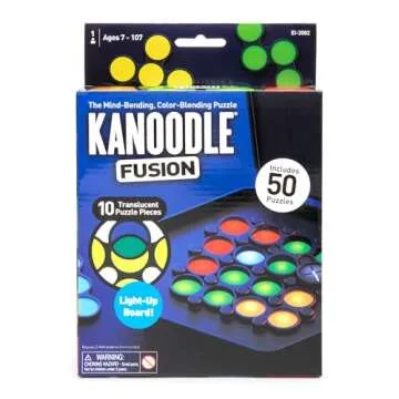 Educational Insights Kanoodle Fusion Light-Up Puzzle Game for Kids, Teens, & Adults, Brain Teaser Puzzle Game Featuring 50 Challenges, Ages 7+