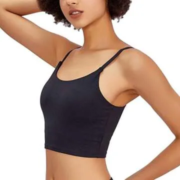 Hopgo Women's Longline Sports Bra Medium Support Yoga Gym Bra