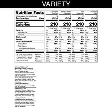 RXBAR Protein Bars, 12g Protein, Gluten Free Snacks, Variety Pack (10 Bars)