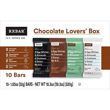 RXBAR Protein Bars, 12g Protein, Gluten Free Snacks, Variety Pack (10 Bars)