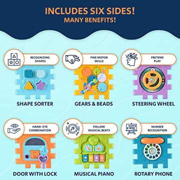 ToyVelt Activity Cube for Toddlers Baby Educational Musical Toy for Kids - Early Development Learning Toys with 6 Different Activities - Best Gift for Children 1 2 3 Years Old- BPA Free Non Toxic