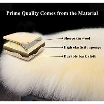 Sisha-A Premium Wholehide Sheepskin Cover, Ultra-Soft Natural Long Wool, 18x18 Inches Size, Ideal for Car Seats, Home Chairs, Office Desks & More Front Charcoal Grey