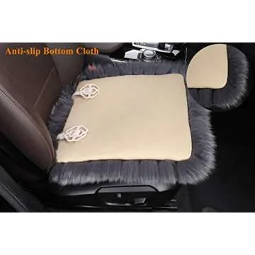 Sisha-A Premium Wholehide Sheepskin Cover, Ultra-Soft Natural Long Wool, 18x18 Inches Size, Ideal for Car Seats, Home Chairs, Office Desks & More Front Charcoal Grey