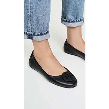Tory Burch Women's Minnie Travel Ballet Flats, Perfect Black, 9 Medium US