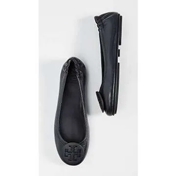 Tory Burch Women's Minnie Travel Ballet Flats, Perfect Black, 9 Medium US