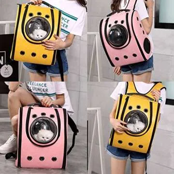 GINYICY Portable Travel Pet Carrier Bubble Design Backpack