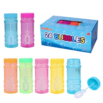 Bubbles 24 Pack Party Favor for Kids Bulk Bubble Solution Blowing Wand 2 Dozen Party Supplies Outdoo...