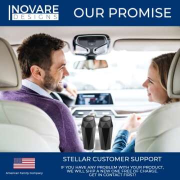 Inovare Designs Compact 500ml Plastic Diamond Black Trash Can with Lid, Ideal for Cars, SUVs, Tesla