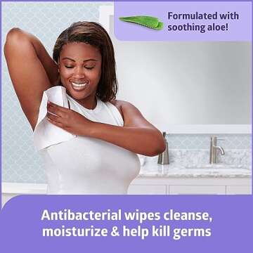 Medline ReadyBath LUXE Antibacterial Extra Thick Adult Bath Wipes, 192 Wipes (8 Wipes, 24 Packs), Unscented, No Rinse Formula with Aloe, Sensitive Skin, Hypoallergenic, Alcohol-Free, 8 x 8 Inch