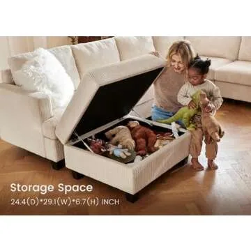 Nolany Modular Sectional Sofa with Storage Ottoman