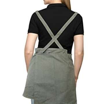Heavy Duty Canvas Apron with Pockets for Artists and Cooks