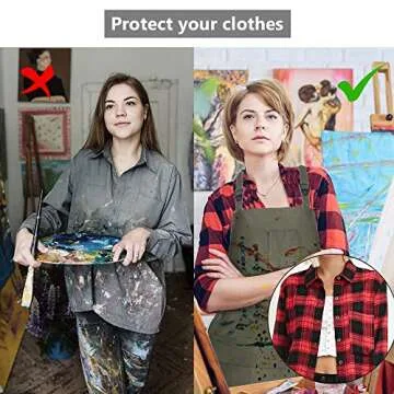 Heavy Duty Canvas Apron with Pockets for Artists and Cooks