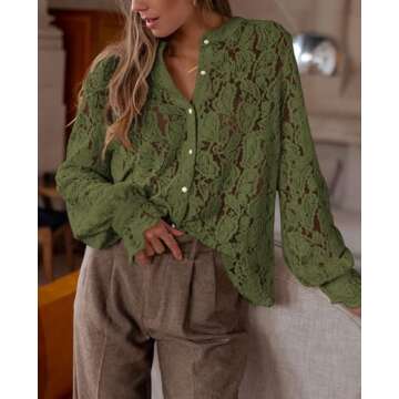 PRETTYGARDEN Women's Trendy Lace Blouse for Every Occasion