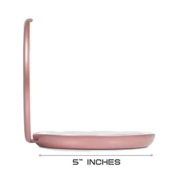 LUNA London LED Lighted Compact Makeup Mirror | 1x/7x Magnifying, Illuminated, Portable, Folding | Perfect for Handbag, Pocket & Travel Beauty Needs | Matte Rose Gold