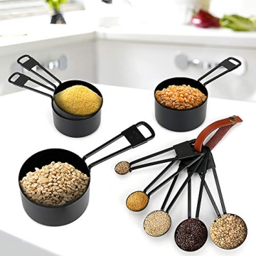 welltop 9-Piece Stainless Steel Measuring Set for Kitchen