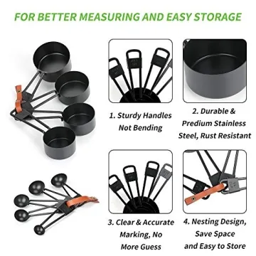 welltop 9-Piece Stainless Steel Measuring Set for Kitchen