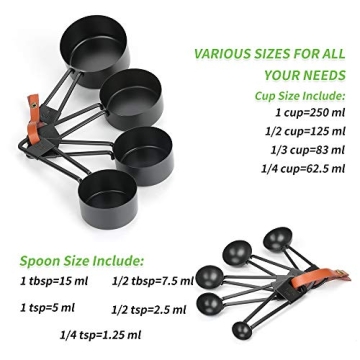 welltop 9-Piece Stainless Steel Measuring Set for Kitchen