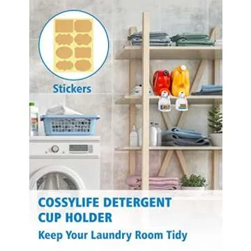 Cossylife Laundry Detergent Cup Holder, [2 Pack] Detergent Drip Catcher, Fabric Softener Gadget Cup Holder, Tidy Laundry Room - No More Leaks or Mess for Laundry Room