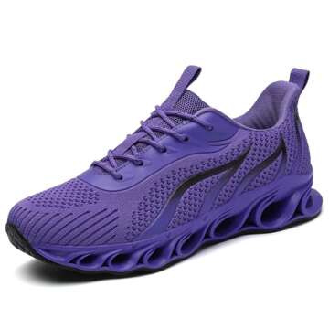 wanhee Running Shoes for Men Sneakers Purple Size 11 Athletic Jogging Tennis Walking Shoes Breathabl...
