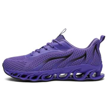 wanhee Running Shoes for Men Sneakers Purple Size 11 Athletic Jogging Tennis Walking Shoes Breathable Fashion Gym Runner Trail Workout Shoes