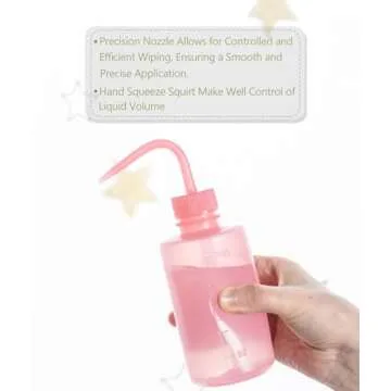 Melphoe Tattoo Wash Bottle Squeeze 3Pcs 250ml Squirt Bottle Succulent Watering Can, Safety Rinse Squeeze Water Lash Medical Lab Washing, Tattoo Supplies (Pink)