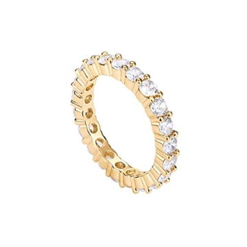 PAVOI 14K Yellow Gold Plated Cubic Zirconia Rings | Elegant Stackable Bands for Women