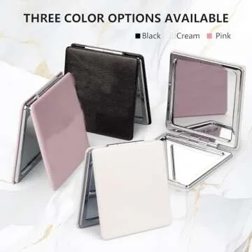 MIRORA Compact Mirror, 1x/2x Magnifying Foldable Cosmetic Mirror, Portable Travel Mirror for Pocket and Purses, Singer Merch Compact Mirror for Fans (Black)