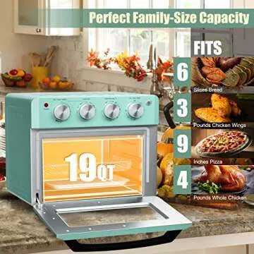 COSTWAY 7-in-1 Toaster Oven Air Fryer for Family Cooking