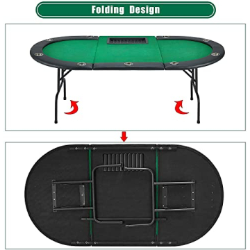 ECOTOUGE Poker Table for 10 Players - Foldable & Portable