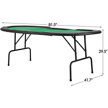 ECOTOUGE Poker Table for 10 Players - Foldable & Portable