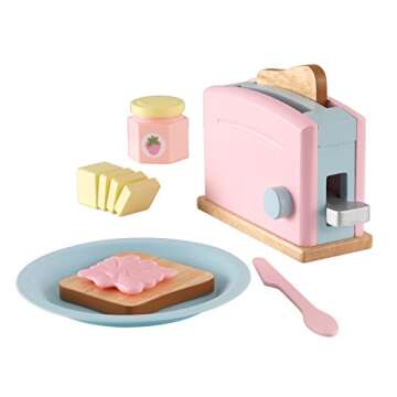 KidKraft Wooden Toaster Playset with Working Handle