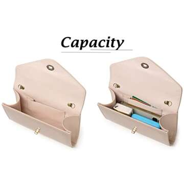 MUDUO Patent leather envelope purse Shiny candy women's evening purse handbag for Concert Prom Party Present Handbag Purse (nude)