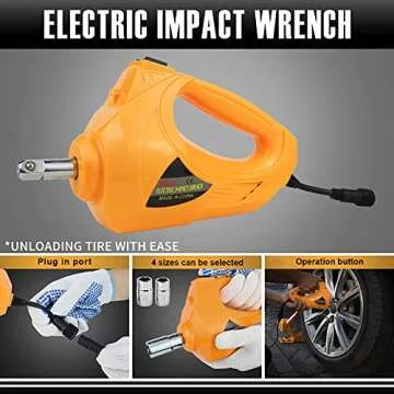 E-HEELP Electric Car Jack 3 Ton 12V with Impact Wrench