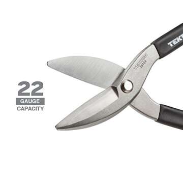 TEKTON 10-Inch Straight Tin Snips for Precision Cutting