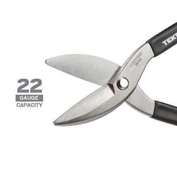 TEKTON 10-Inch Straight Tin Snips for Precision Cutting