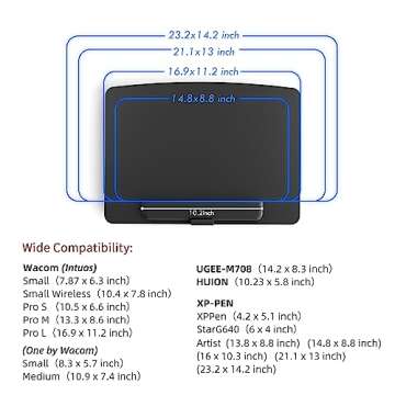 AFOOYO Extra Large Tablet Stand Adjustable Digital Drawing Tablet Holder Desktop Foldable Compatible with iPad,Fire HD,Galaxy Tab,Surface Pro,Graphics Tablet and More,Fit 7-23.8 inch