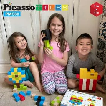 PicassoTiles 60 Piece Magnetic Building Blocks for Kids
