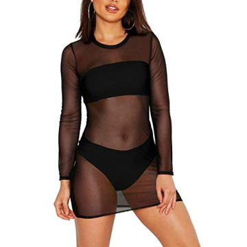 COCOLEGGINGS Women's Sheer Mesh Cover Up Dress for Summer
